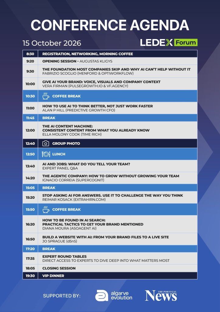 Preview of the LEDEX Forum conference agenda for 15 October 2026